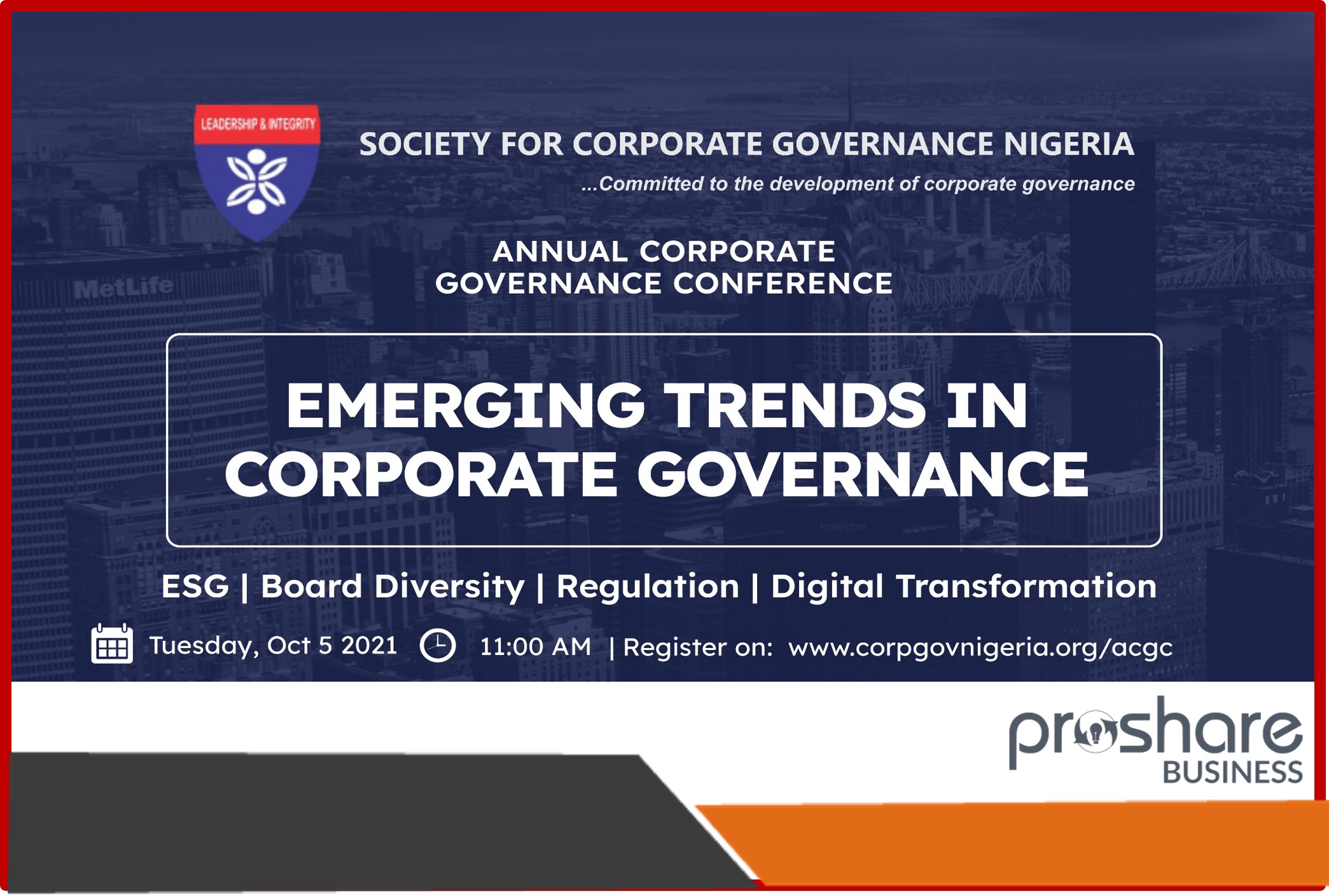 Society for Corporate Governance Nigeria Hosts Annual Corporate Governance Conference