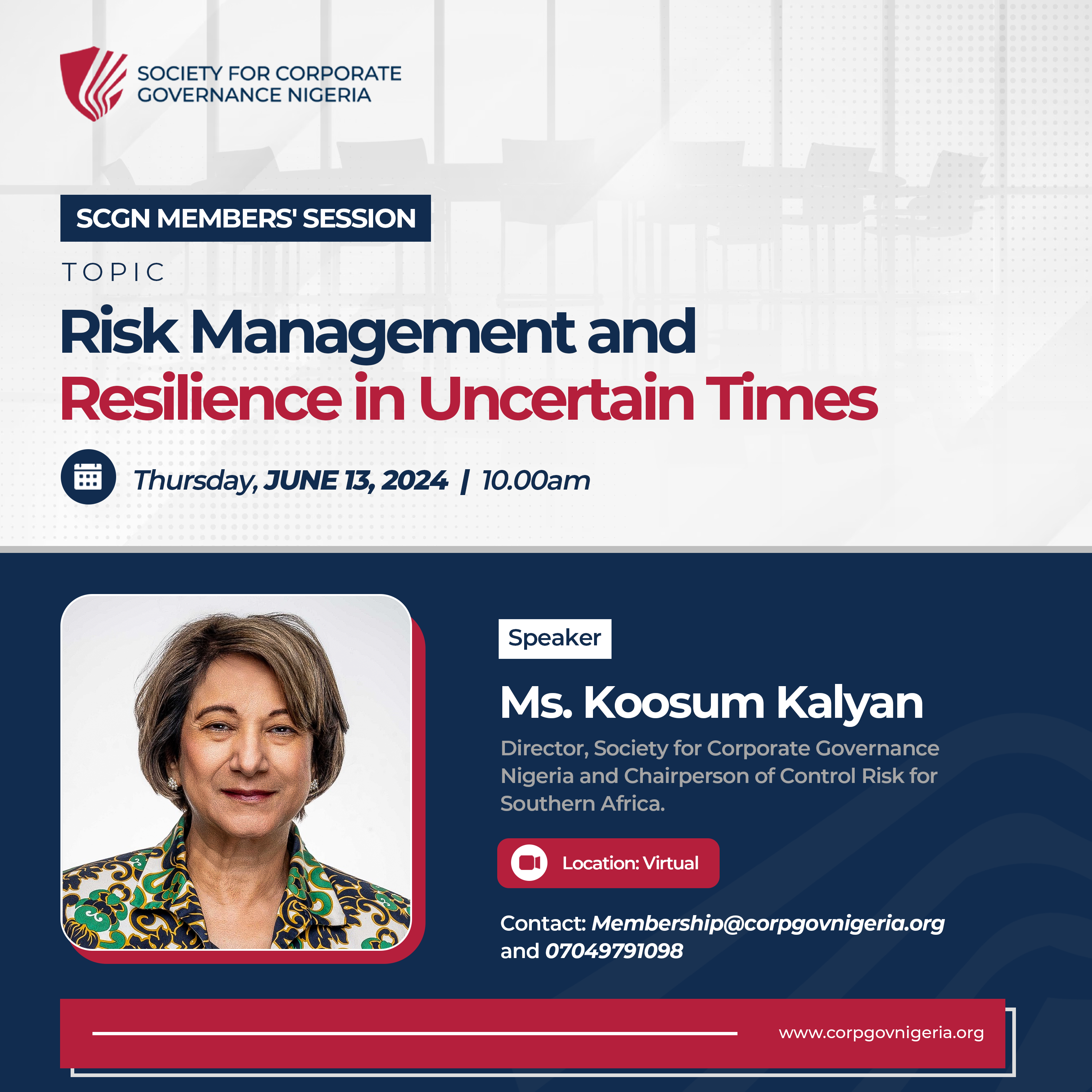 Risk Management and Resilience in Uncertain Times