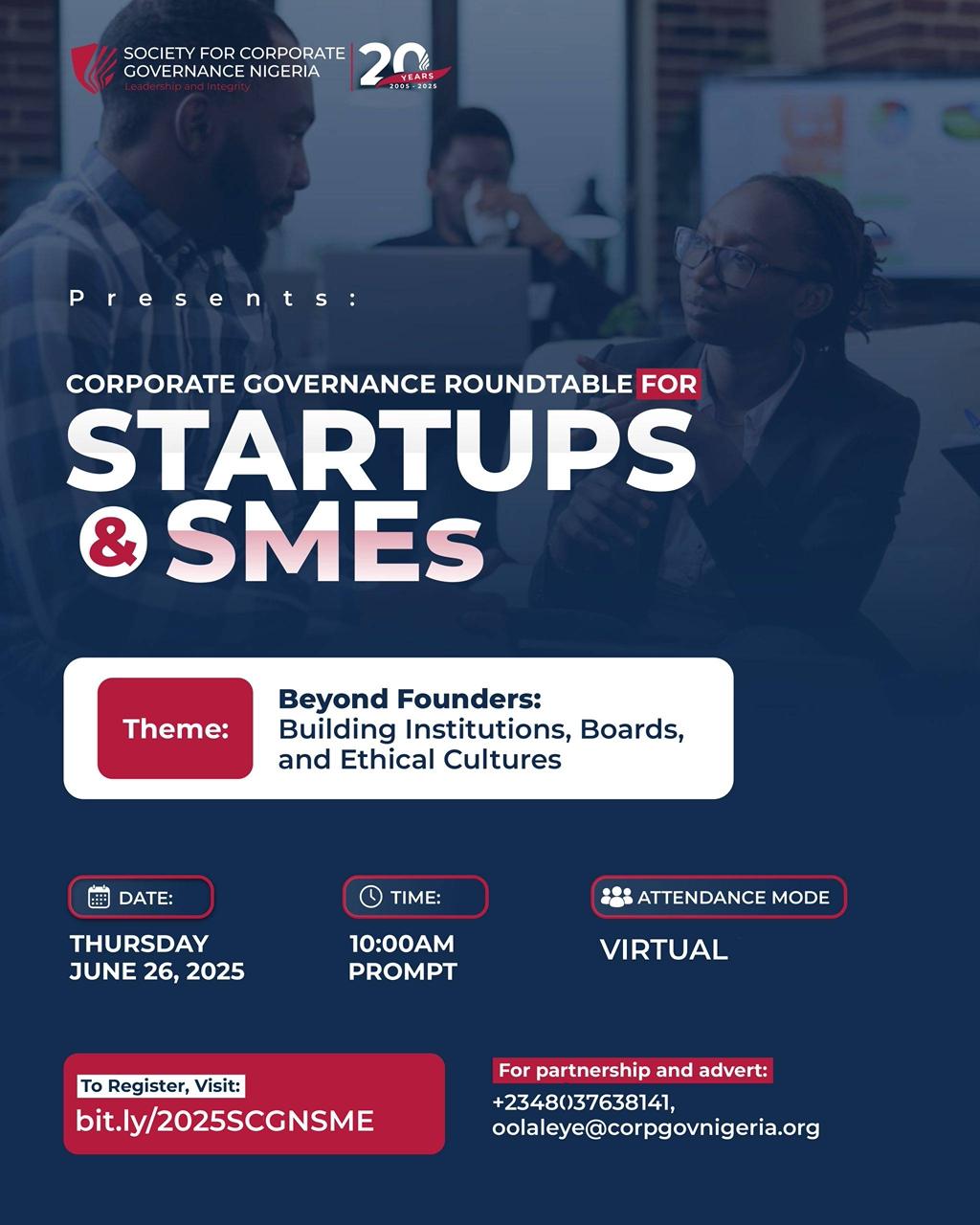 Corporate Governance Round-table For Startups & SMEs