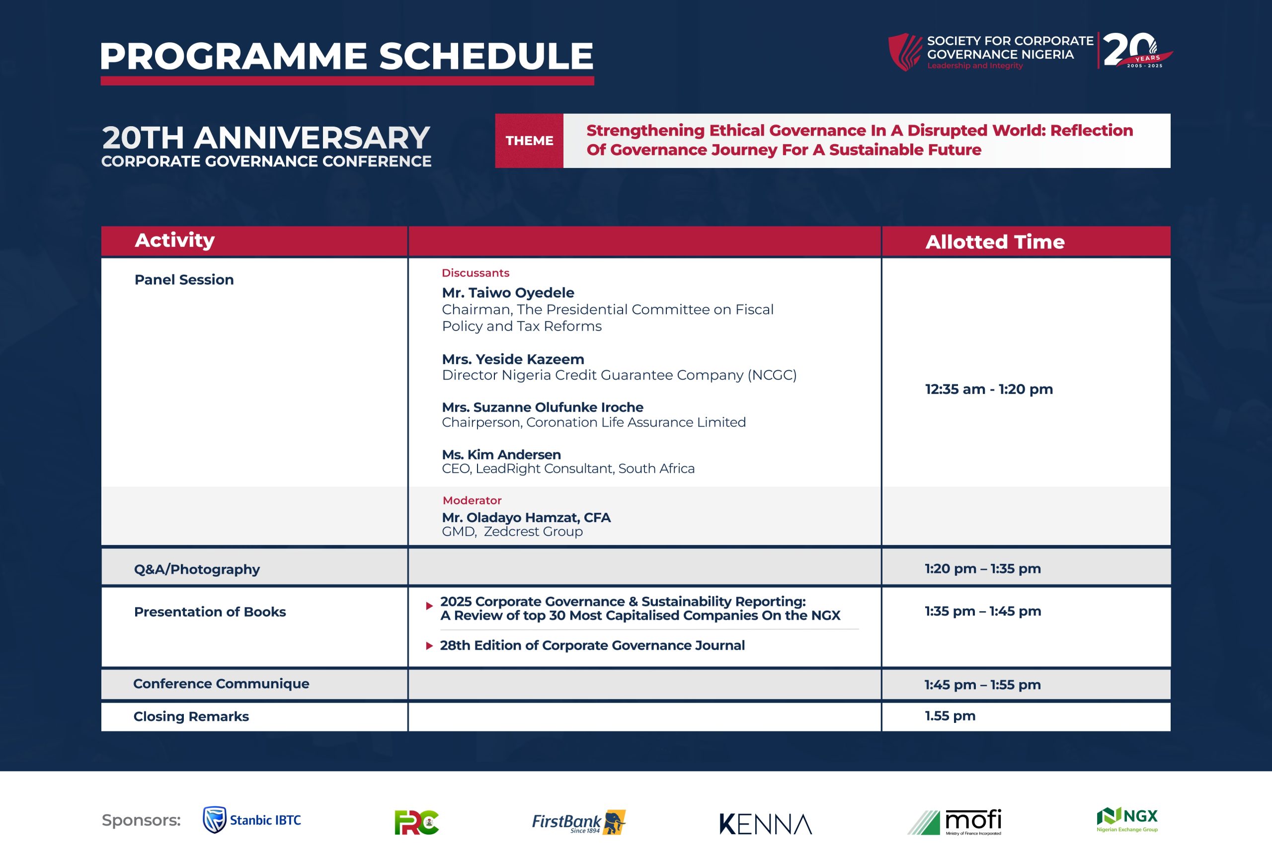 Programme Schedule B