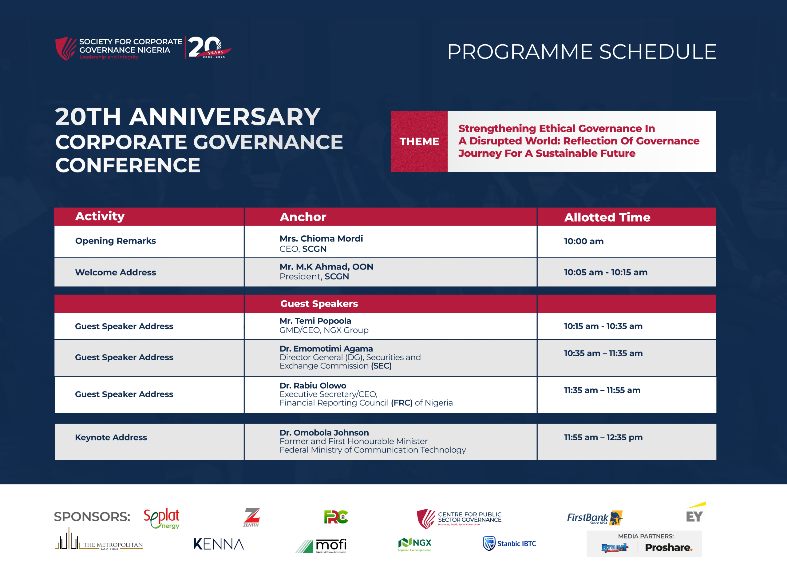 SCGN Conference Programme Schedule- A