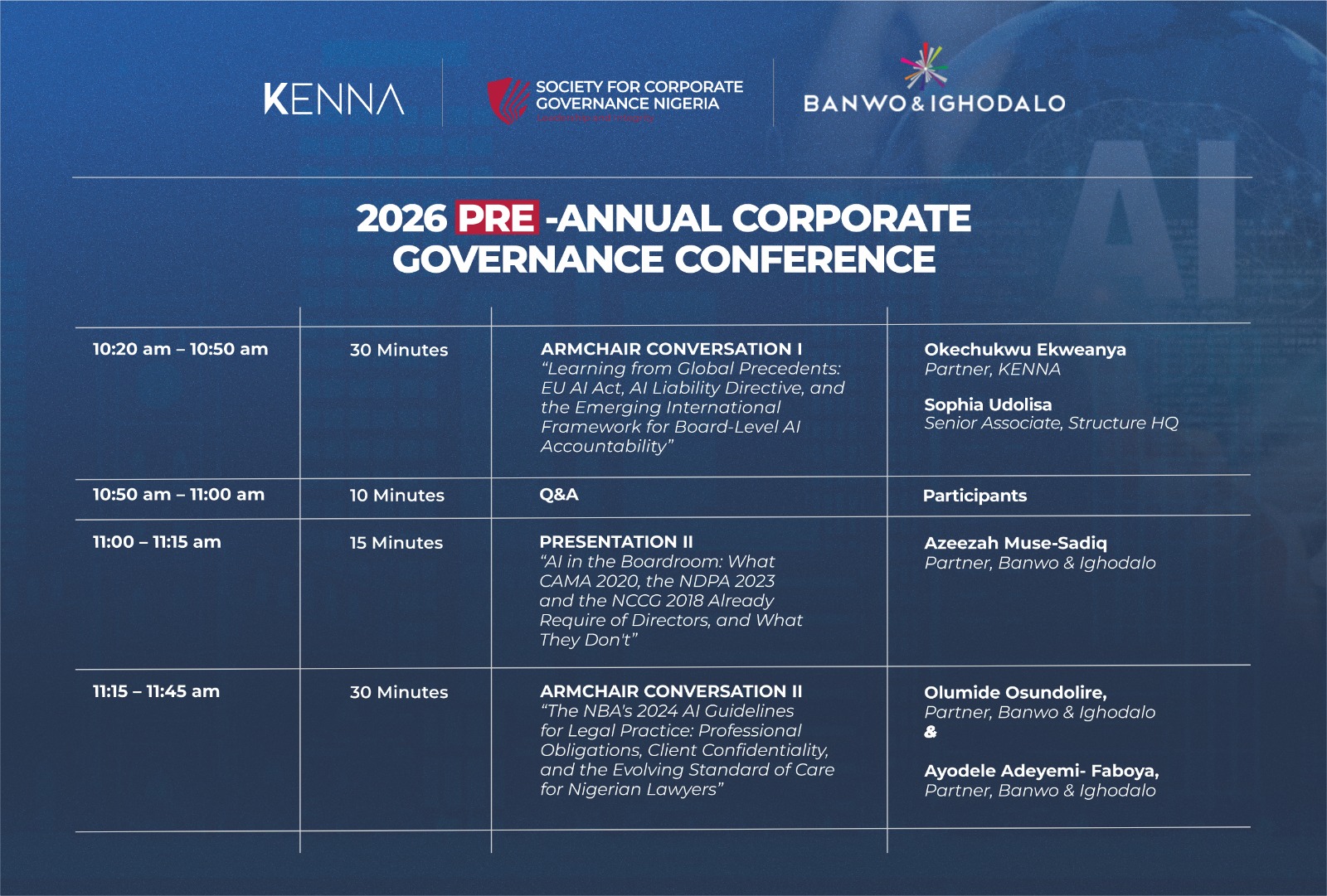 New Pre-conference Schedule 2